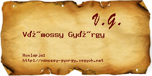 Vámossy György névjegykártya
